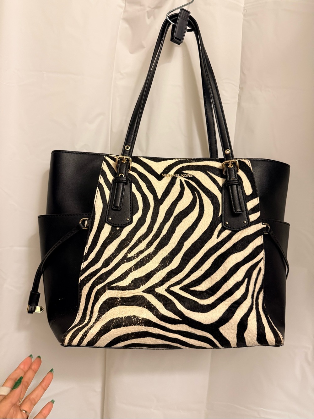 Michael Kors Black and White Zebra-Print Tote